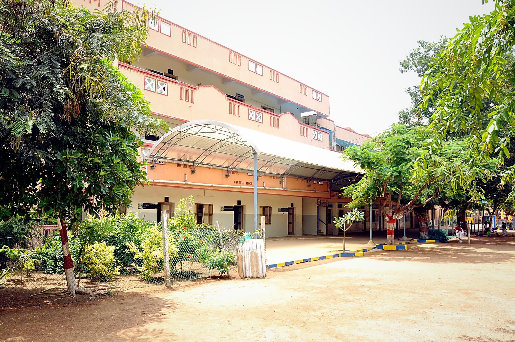 School Block and Courtyard at BKMHSS, Kelambakkam