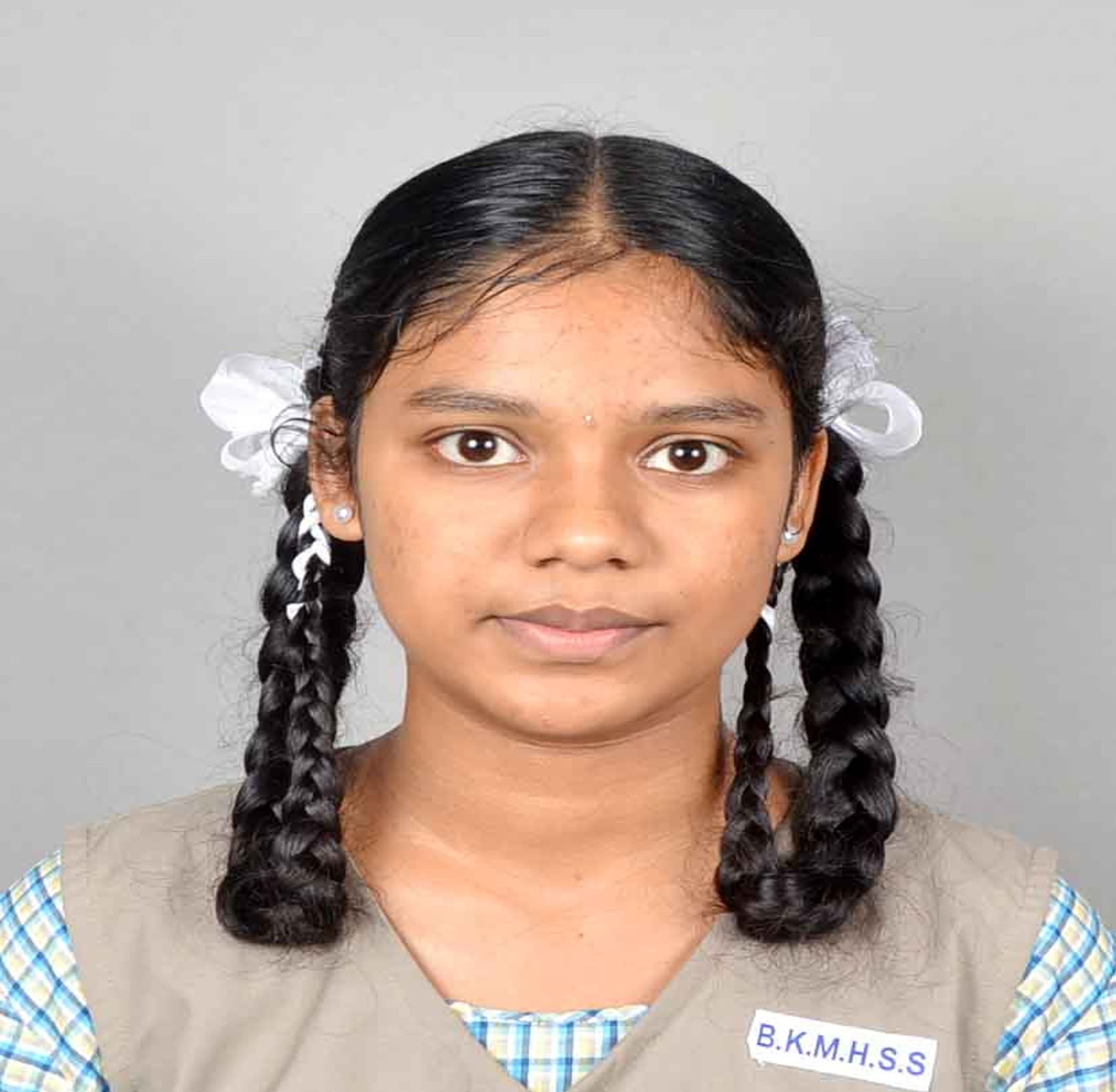 P. M. Elakkiya, Standard X topper at BKMHSS