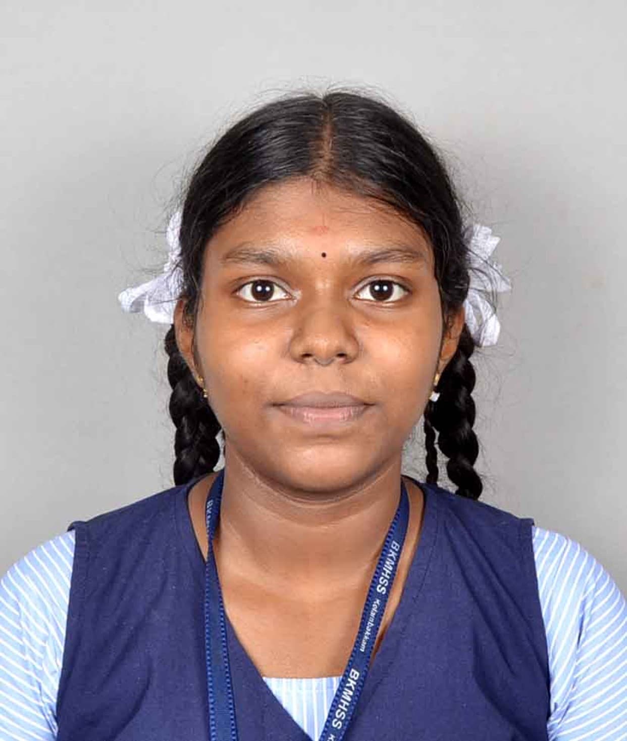 R. Akshaya, Standard XI topper at BKMHSS