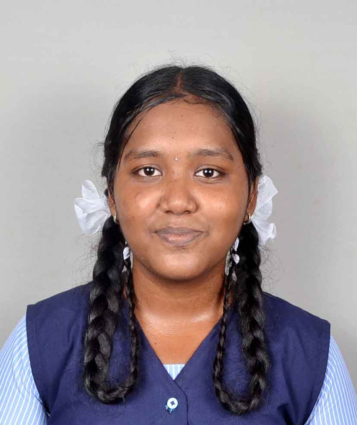 V. Mahalakshmi, Standard XI topper at BKMHSS