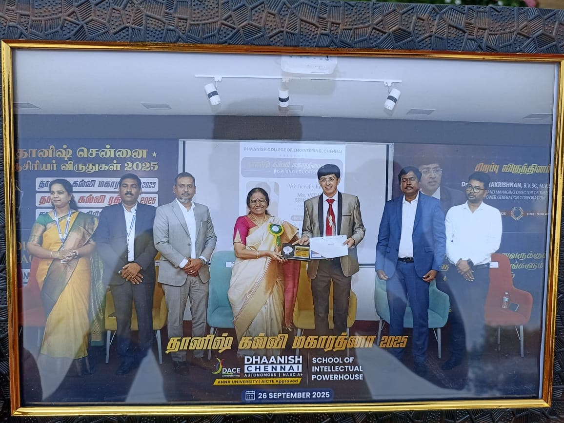 Kalvi Maha Ratna Award presented to the BKMHSS Correspondent
