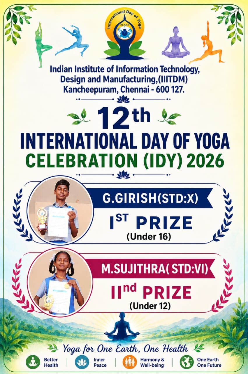 International Day of Yoga 2026 first-prize announcement for G. Girish